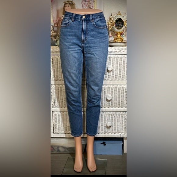 American Eagle Cotton High Rise skinny jeans in Medium blue Wash Size 0 - Picture 1 of 10